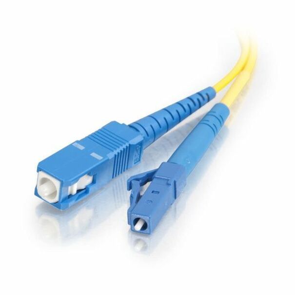 C2G-5m LC-SC 9/125 OS1 Simplex Singlemode PVC Fiber Optic Cable - Yellow