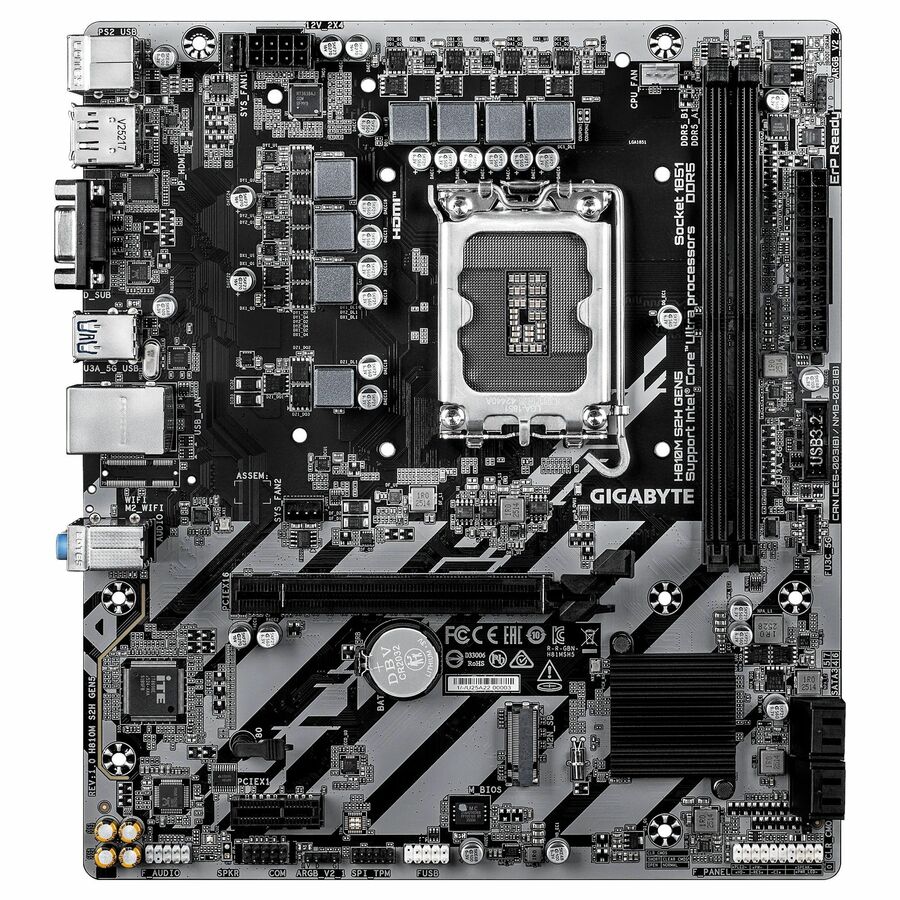 GIGABYTE Ultra Durable H810M S2H GEN5 Gaming Desktop Motherboard - Intel H810 Chipset - Socket LGA-1851 - Micro ATX