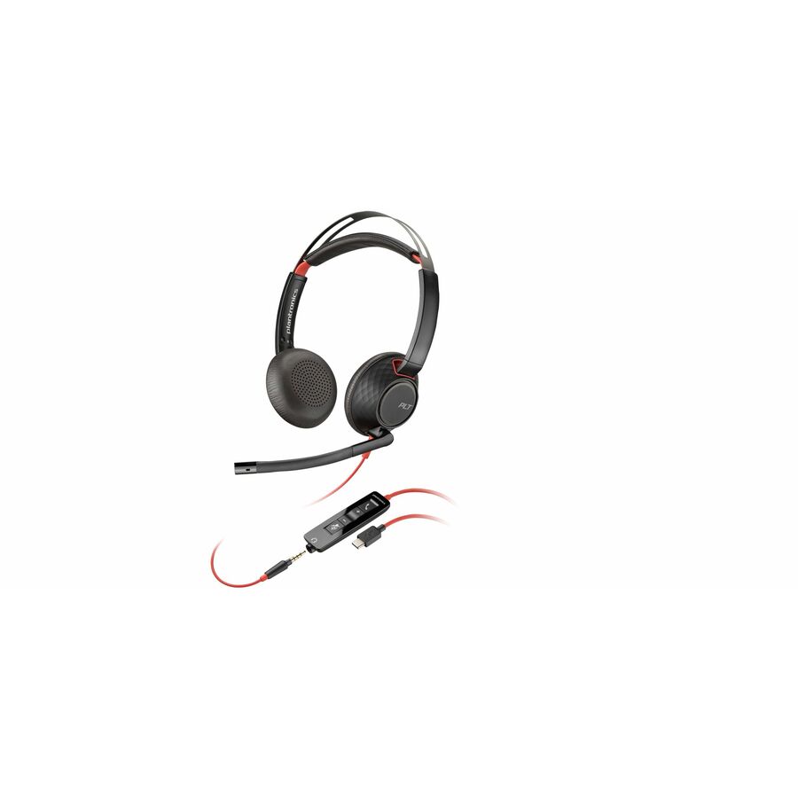 Poly Blackwire 5220 Headset +Inline Cable +USB-C/A Adapter TAA