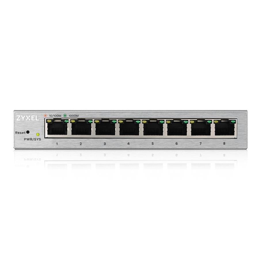 Zyxel 8-Port Gigabit Ethernet Web Managed Switch | VLAN Support | Sturdy Metal Case | Desktop or Wall-Mount | Fanless |Lifetime Warranty | QoS | Ethernet Splitter | GS1200-8