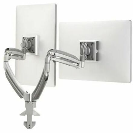 Chief Kontour K1D Dynamic Dual Monitor Arm Desk Mount - For 10-32 Inch Monitors - Display Desk Mount - TAA Compliant - Silver