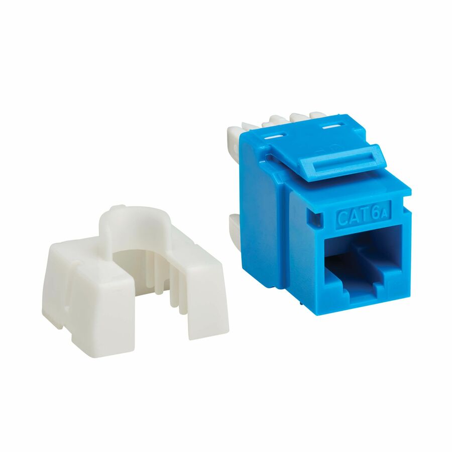 Eaton Tripp Lite Series Cat6a Keystone Jacks, 10 Pack - 4PPoE Compliant, 110/Krone, 568A/B, RJ45 Ethernet, Blue, TAA