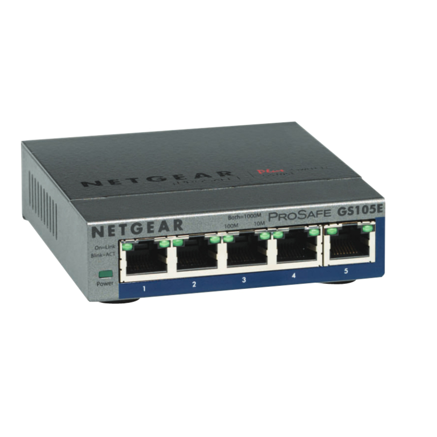 Netgear ProSafe Plus Switch, 5-Port Gigabit Ethernet