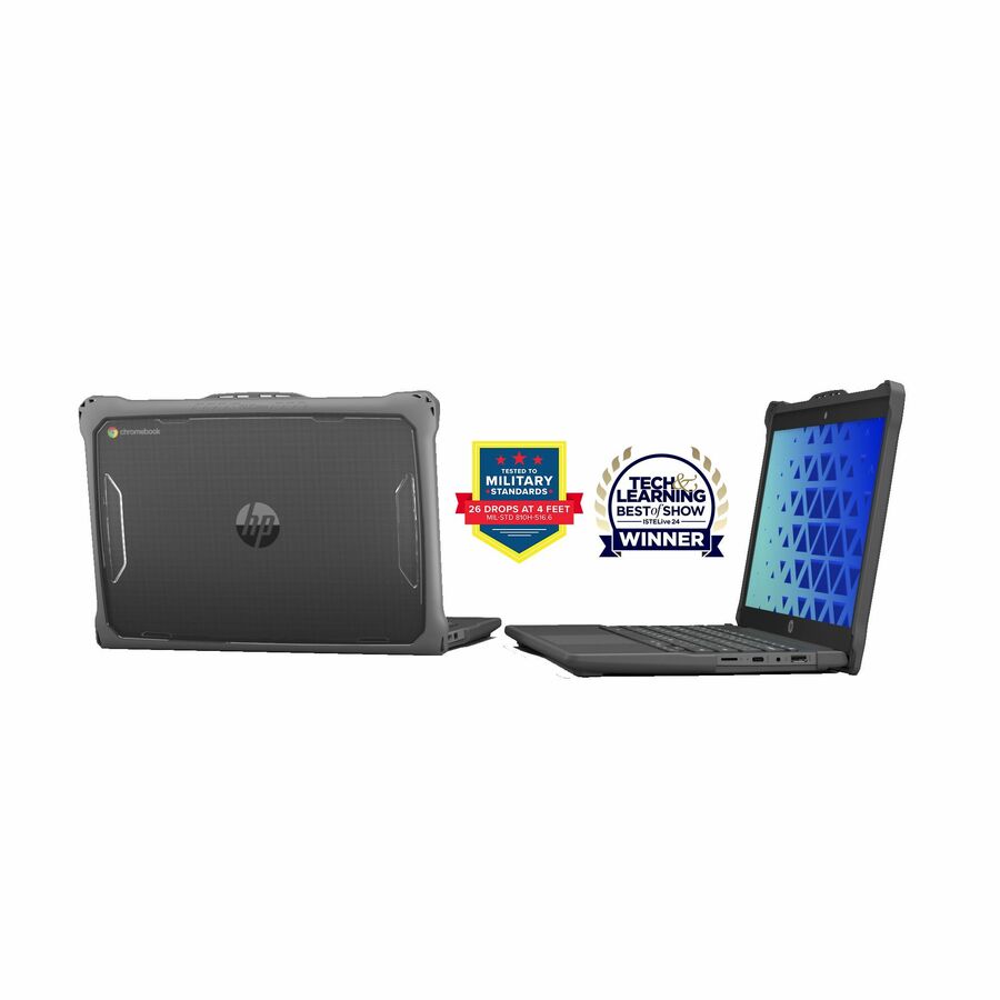 MAXCases Extreme Shell-F2 Slide Chromebook Case for HP Fortis G1i and Chromebook G10 11.6" and Clamshell Chromebook 11" G8/G9 (Gray/Clear)