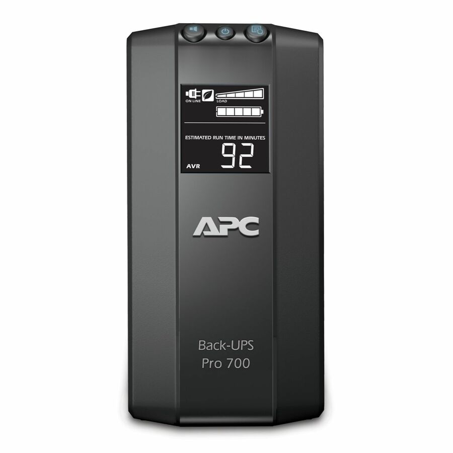 APC Back-UPS Pro, 700VA/420W, Tower, 120V, 6x NEMA 5-15R outlets, AVR, LCD, User Replaceable Battery