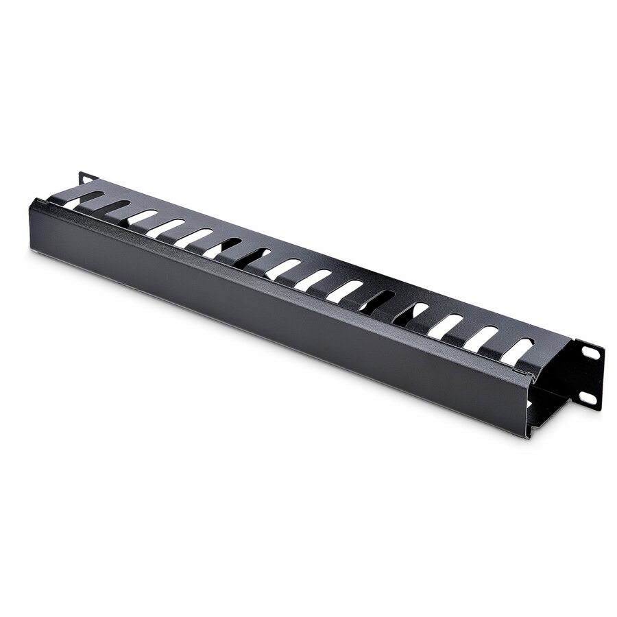 StarTech 1U Horizontal Finger Duct Rack Cable Management Panel with Cover