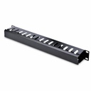 StarTech 1U Horizontal Finger Duct Rack Cable Management Panel with Cover