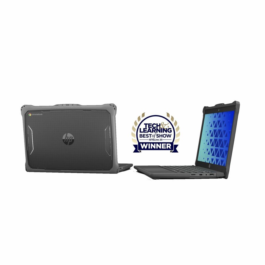MAXCases Extreme Shell-F2 Slide Chromebook Case for HP Fortis X360 Chromebook G3/G5 11" & HP X360 (Non-Fortis) G4/G3 & HP Fortis "Flip" 2:1 G1i 11.6" (Gray/Clear)
