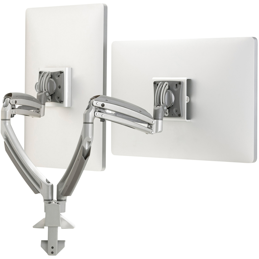 Chief Kontour K1D Dynamic Dual Monitor Arm Desk Mount - For 10-32 Inch Monitors - Display Desk Mount - Silver