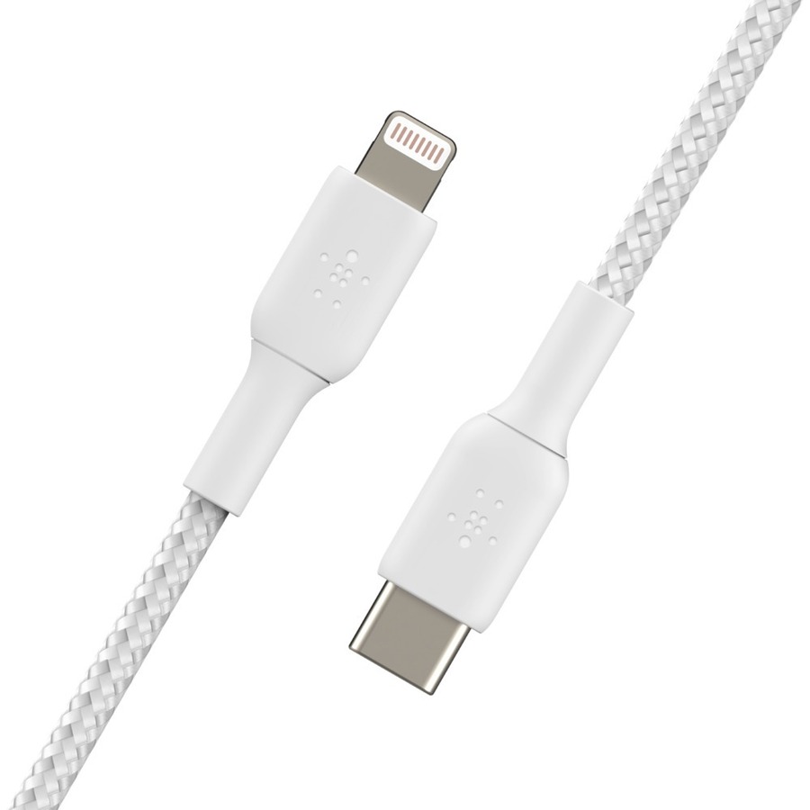 Belkin BoostCharge Braided USB-C to Lightning Cable (1 meter / 3.3 foot, White)