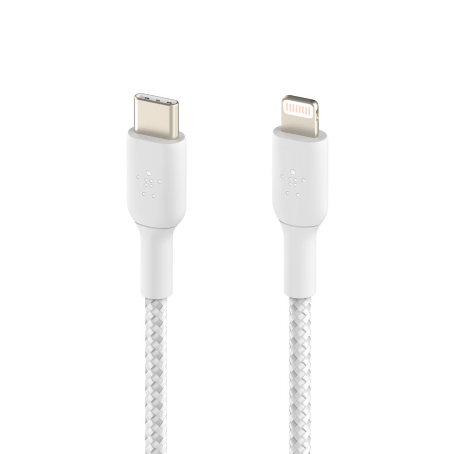 Belkin Braided USB-C to Lightning Cable (2m / 6.6ft, White)