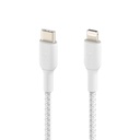 Belkin Braided USB-C to Lightning Cable (2m / 6.6ft, White)