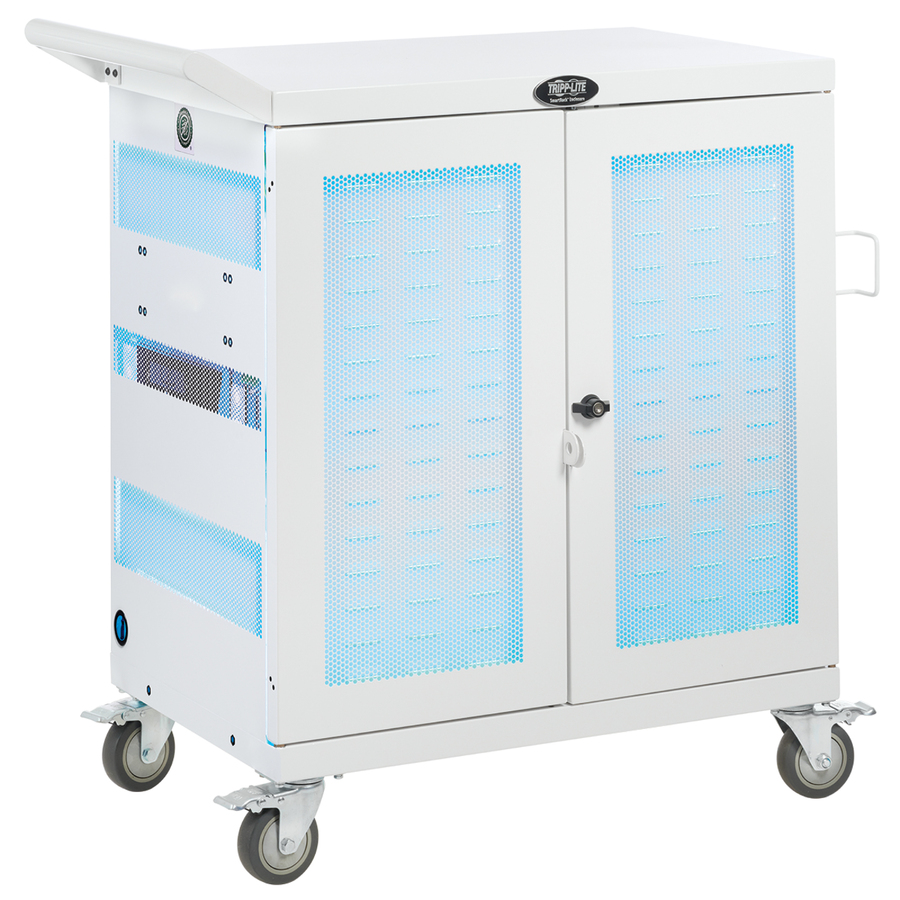 Tripp Lite by Eaton Safe-IT Multi-Device UV Charging Cart Hospital-Grade 32 USB Ports iPad and Android Tablets Antimicrobial White