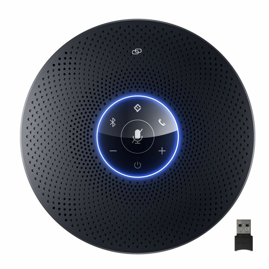 EMEET M2 Max - four Mics 360° Noise Reduction and Echo Cancellation Speakerphone for up to 15 People conference room, Connect with Dongle/AUX/USB/Bluetooth5.0, 2 Bluetooth connection at a time, supports all Popular OS and conferencing apps