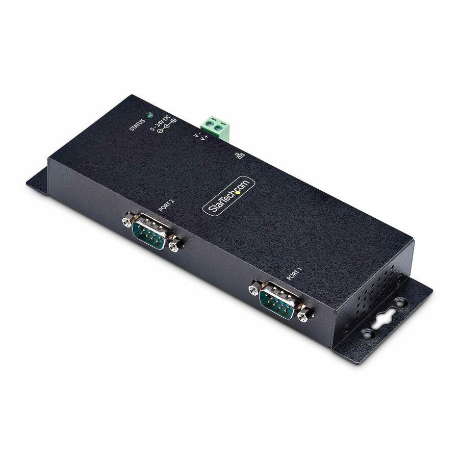 StarTech 2-Port Serial to Ethernet Adapter, IP Serial Device Server For RS232 Devices, Wall/DIN Rail Mount, LAN To DB9 Converter, TAA