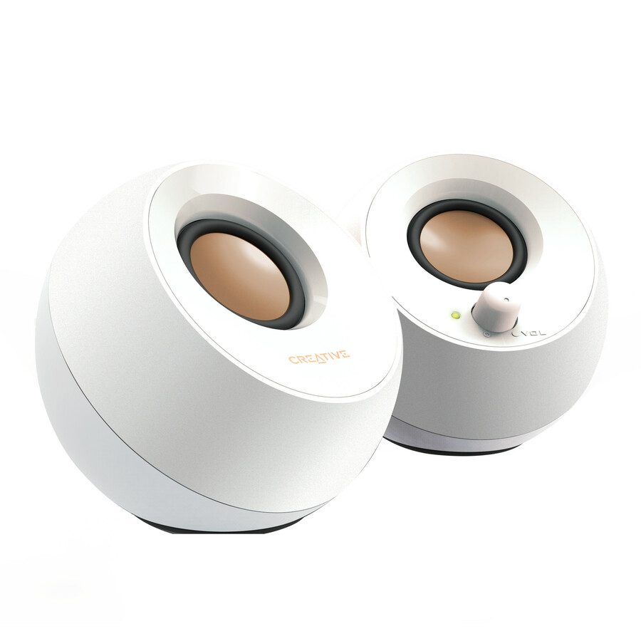 Creative Pebble 2.0 Speaker System - 4.40 W RMS - White