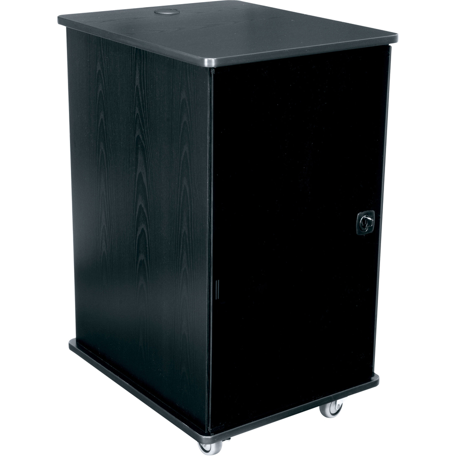Middle Atlantic MFR Series 20RU Mobile Furniture Floor Standing Rack - Grained Ebony Ash