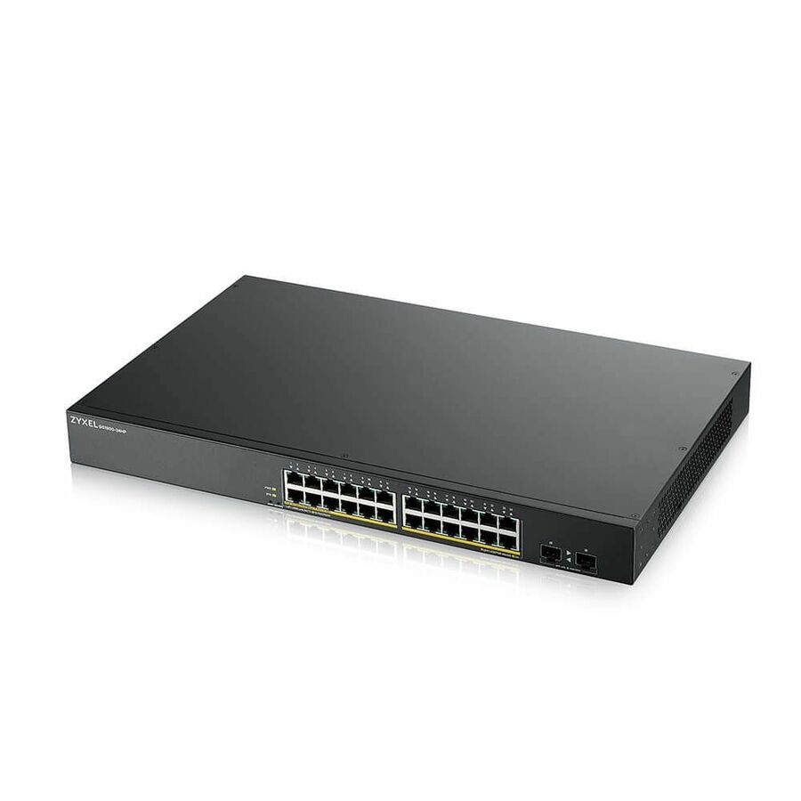 ZYXEL GS1900-24HPv2 24-Port Gigabit Smart Managed PoE Switch | 24 PoE+ Ports at 170W with 2 SFP Uplinks | TAA Compliant