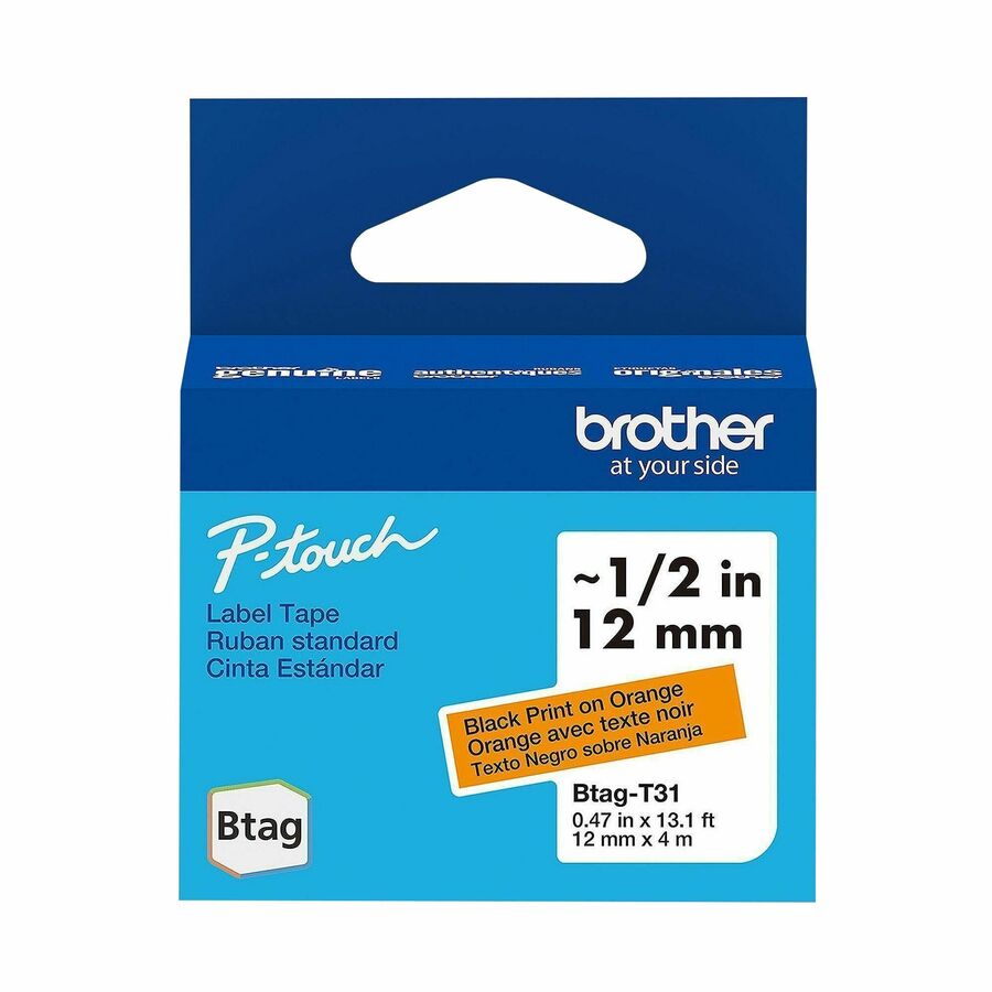 Brother P-touch BTAG-T31 Black on Orange Label Tape