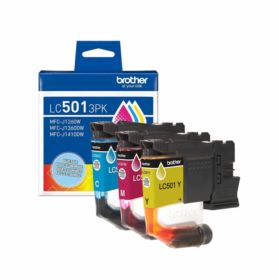 Brother LC501 3PK Original Standard Yield Inkjet Ink Cartridge - Cyan, Magenta, Yellow - 1 Each