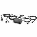StarTech 2-Port Hybrid USB-C DisplayPort Cable KVM Switch, 4K 60Hz, Compact KVM with 6ft/1.8m USB-A & 4ft/1.2m USB-C Integrated Cables