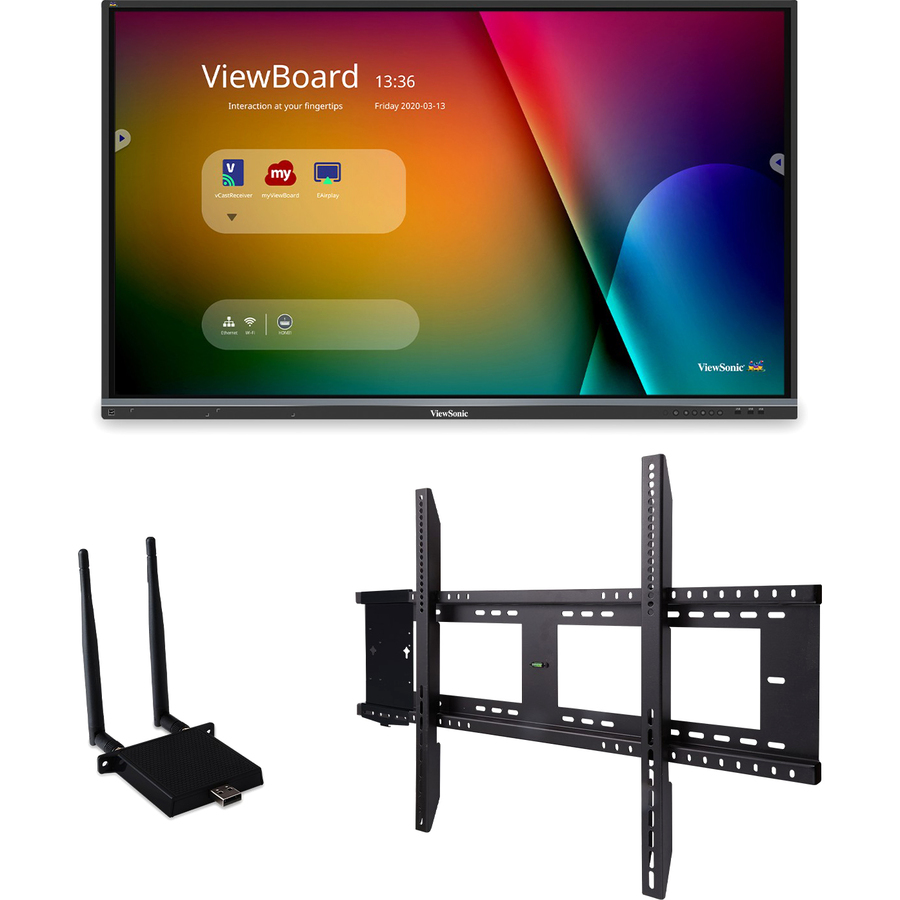 ViewSonic ViewBoard IFP8650-E1 - 4K Interactive Display with WiFi Adapter and Fixed Wall Mount - 350 cd/m2 - 86"