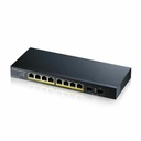 ZYXEL GS1100-10HP 8-Port Gigabit PoE Switch | 8 PoE+ Ports at 130W with 2 SFP Uplinks