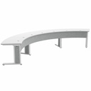 Middle Atlantic Forum Arc Table for up to 7 People, 30" Seated Height, Light Finish
