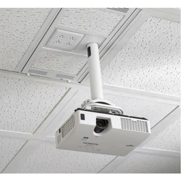 Chief 1' x 2' Above Suspended Ceiling Storage Box with Column Drop - For Projectors - White