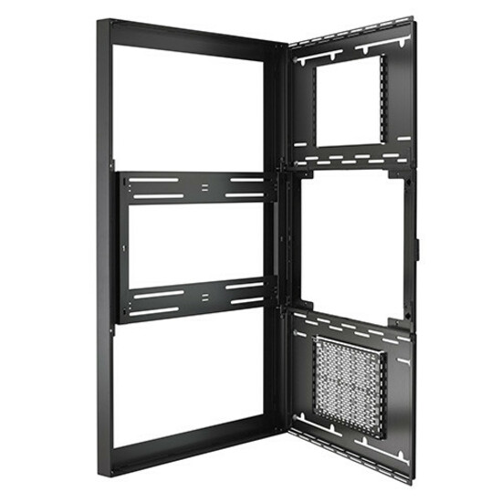 Chief Impact 55 Inch On-Wall Kiosk with Protective Glass - Portrait Orientation - Black