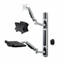 StarTech Wall Mount Workstation, VESA Mount 22lb/10kg, Fully Articulating Monitor Mount/Keyboard Tray, Standing Desk w/PC Bracket, TAA