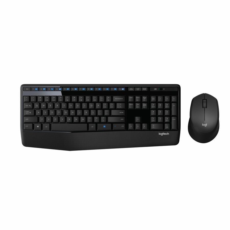 Logitech MK345 Wireless Keyboard and Mouse Combo - Full-Sized Keyboard with Palm Rest, Comfortable Right-Handed Wireless Mouse, 2.4 GHz Wireless USB Receiver