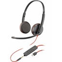 Poly Blackwire 3225 Stereo Headset +USB-C/A Adapter TAA