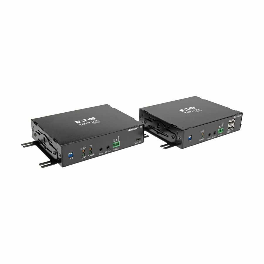 Eaton Tripp Lite Series DisplayPort over Fiber Extender Kit, Transmitter/Receiver, 4K 60 Hz, 4:4:4, RS-232, IR, Multimode LC, 985 ft. (300 m), TAA