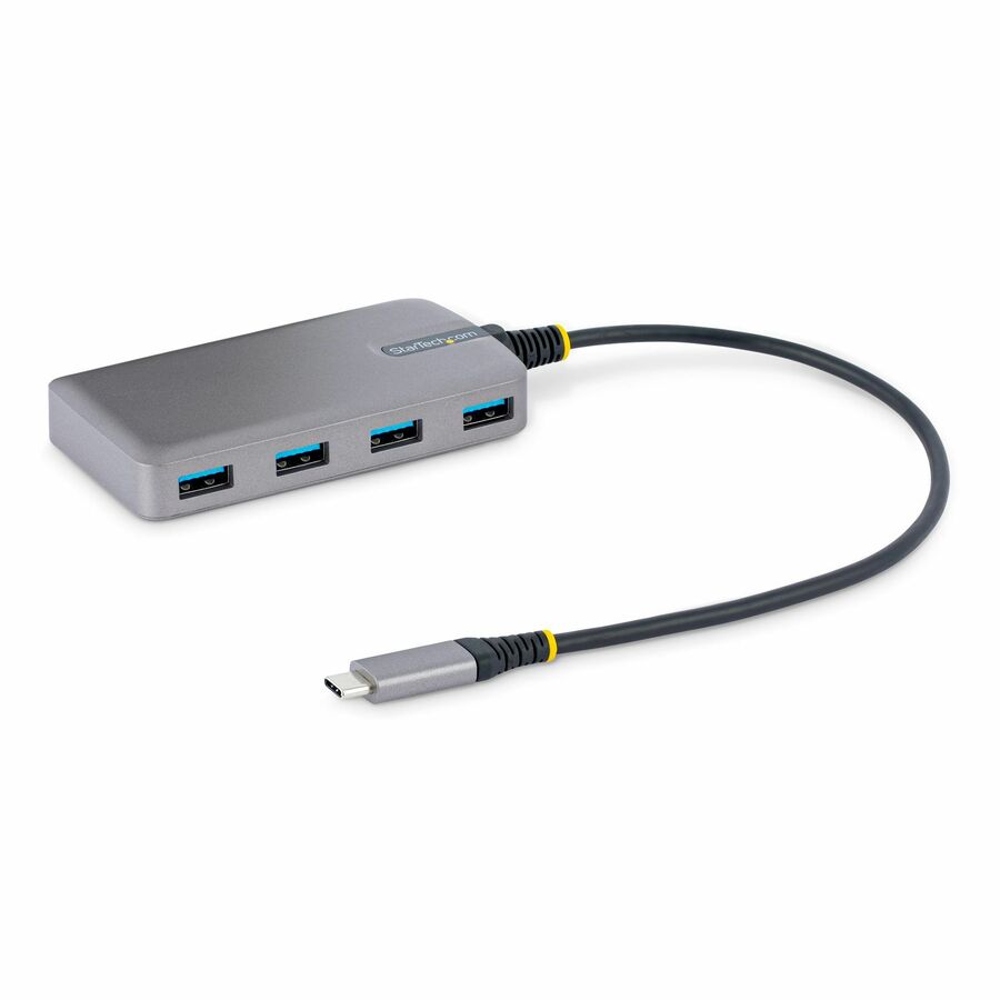 StarTech 4-Port USB-C Hub, 5Gbps, Bus Powered, 4x USB-A Ports, Optional Auxiliary Power, Portable USB Type-C Hub, 1ft/30cm Cable