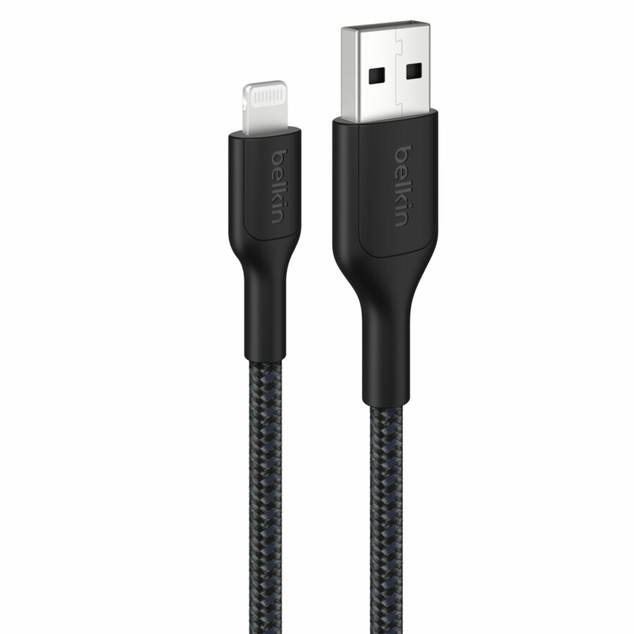Belkin BoostCharge Pro Braided USB-A Cable with Lightning Connector, 6.6ft/2m, Black