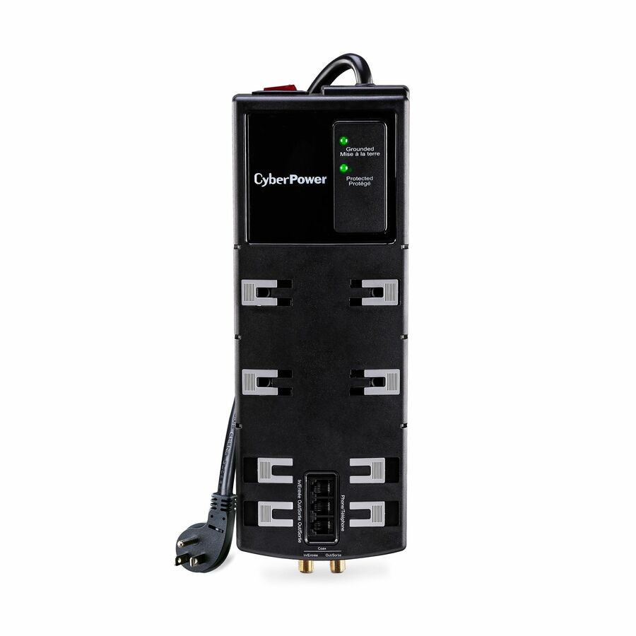 CyberPower HT812TC Home and Office 8 - Outlet Surge Protector with 4350 J Surge Suppression