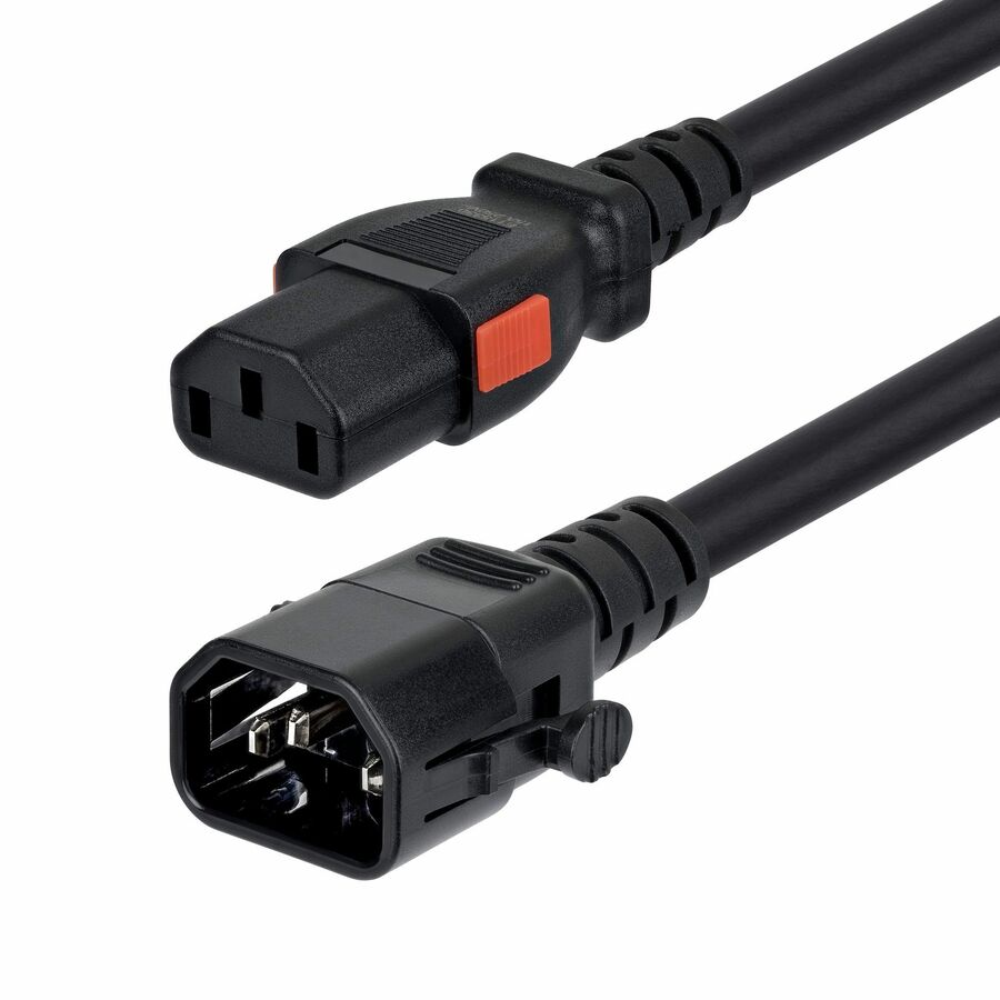 StarTech 6ft (1.8m) Heavy Duty Power Extension Cord, Locking C14 to Locking C13, PDU Power Cord, 15A 250V, 14AWG, UL Listed, TAA
