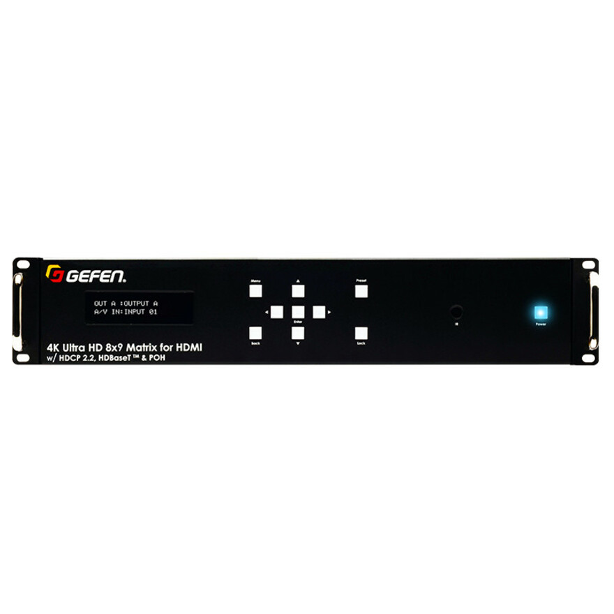Gefen 4K Ultra HD 8x9 Matrix for HDMI w/ HDCP 2.2, HDBaseT and POH