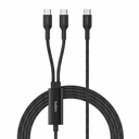 Belkin BoostCharge Pro Braided USB-C to Dual USB-C Cable 140W, Black, 5ft/1.5m