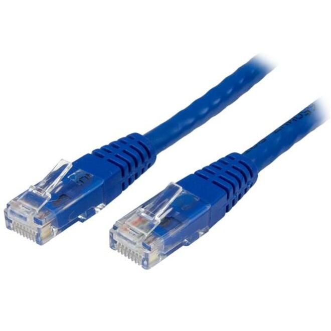 StarTech 15ft CAT6 Ethernet Cable - Blue Molded Gigabit - 100W PoE UTP 250Mhz - Category 6 Patch Cord UL Certified Wiring/TIA