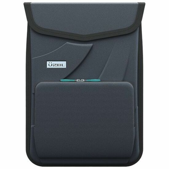 EVA Sleeve for Laptop/ Chromebook w/ Pocket, Shoulder Strap & ID Window , 13/14" Black Fabric