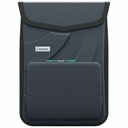 EVA Sleeve for Laptop/ Chromebook w/ Pocket, Shoulder Strap & ID Window , 13/14" Black Fabric