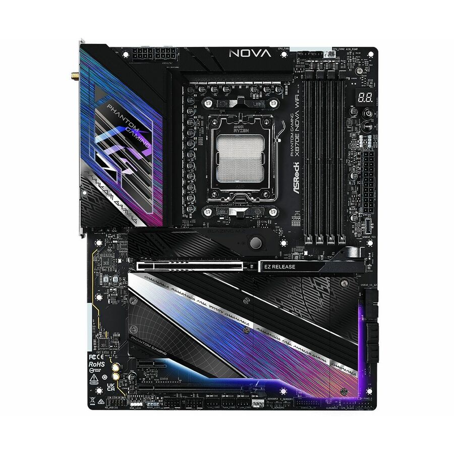 Phantom Gaming X870E NOVA WIFI Gaming Desktop Motherboard - AMD X870E Chipset - Socket AM5 - ATX