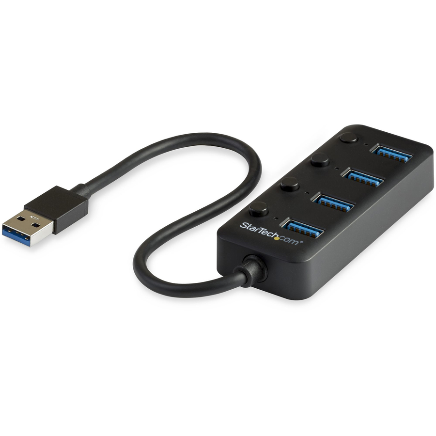 StarTech 4 Port USB 3.0 Hub - USB Type-A to 4x USB-A with Individual On/Off Port Switches - SuperSpeed 5Gbps USB 3.2 Gen 1 - Bus Power