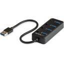 StarTech 4 Port USB 3.0 Hub - USB Type-A to 4x USB-A with Individual On/Off Port Switches - SuperSpeed 5Gbps USB 3.2 Gen 1 - Bus Power