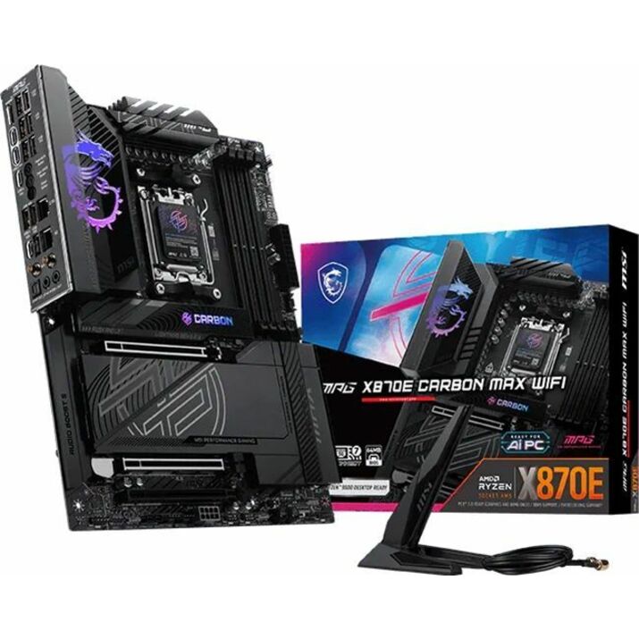 MSI MPG X870E CARBON MAX WIFI - MPGX870ECARBONMAX - ATX Gaming Motherboard - AM5 - X870E Chipset