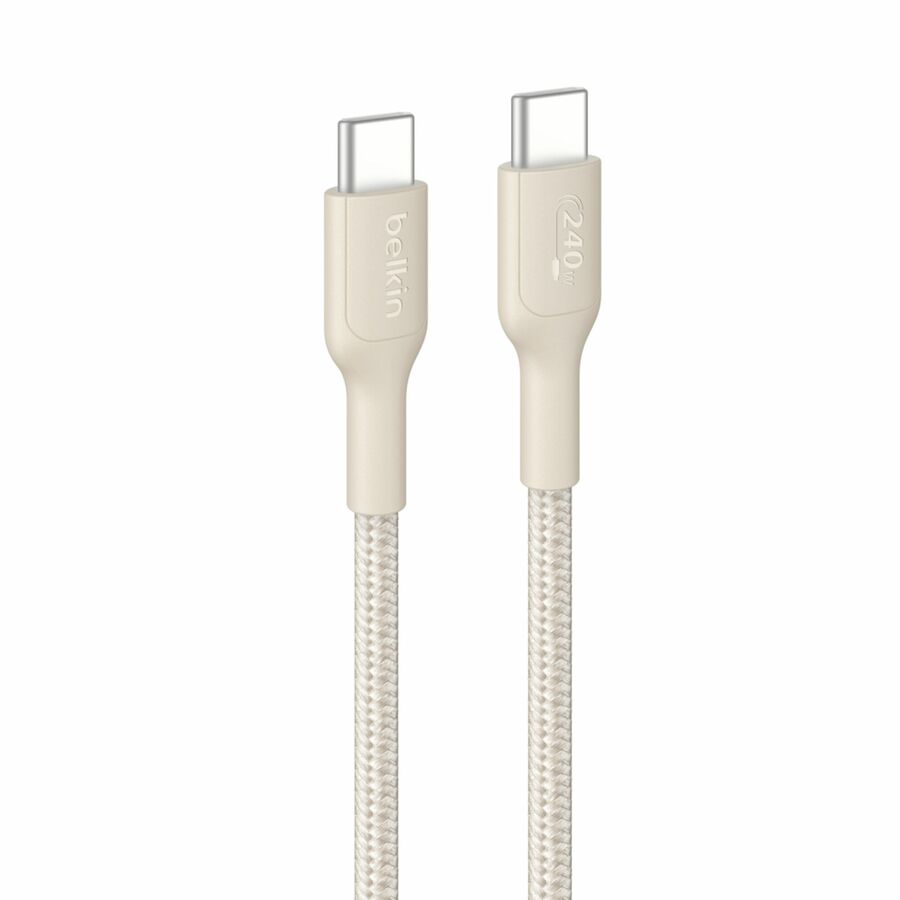 Belkin BoostCharge Pro USB-C to USB-C Braided Cable 240W, 6.6ft/2m, Sand