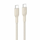 Belkin BoostCharge Pro USB-C to USB-C Braided Cable 240W, 6.6ft/2m, Sand