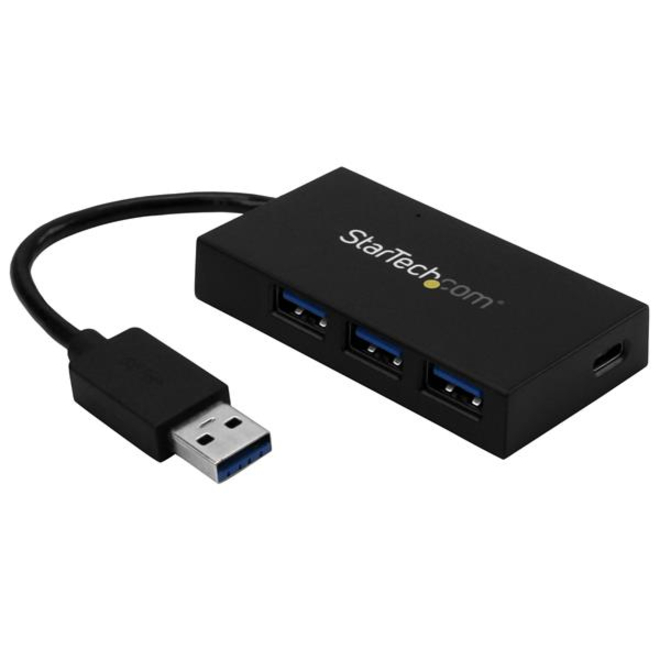 StarTech 4 Port USB 3.0 Hub, USB-A to USB-C & 3x USB-A SuperSpeed 5Gbps, Self or USB Bus Powered, USB BC 1.2 Charging Hub, TAA